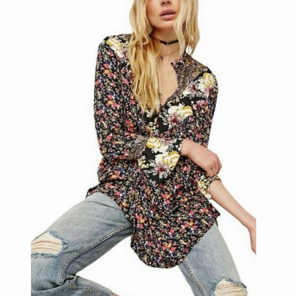 Free People Wildflower Fields Henley Tunic